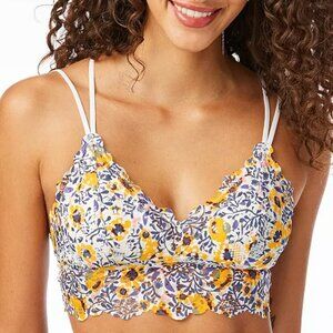 SO Intimates Juniors Multicolor Sunflower Vines Strappy Lace Bralette - Size L
